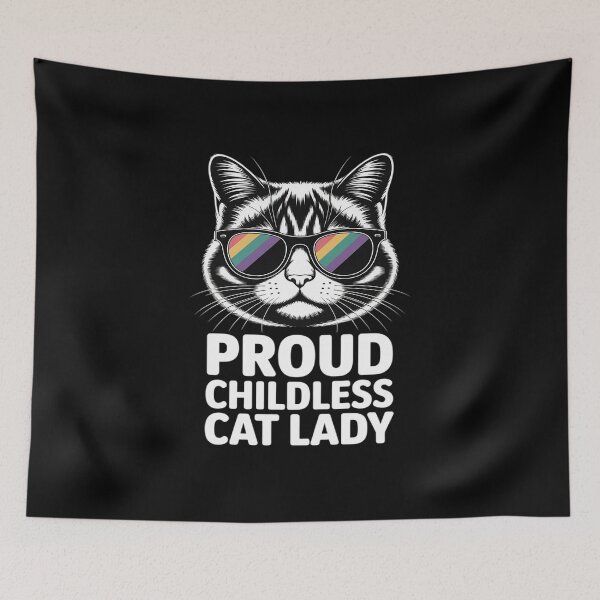 Item preview, Proud Childless Cat Lady LGBT Gay Pride Lesbian Liberal designed and sold by traceydowns.
