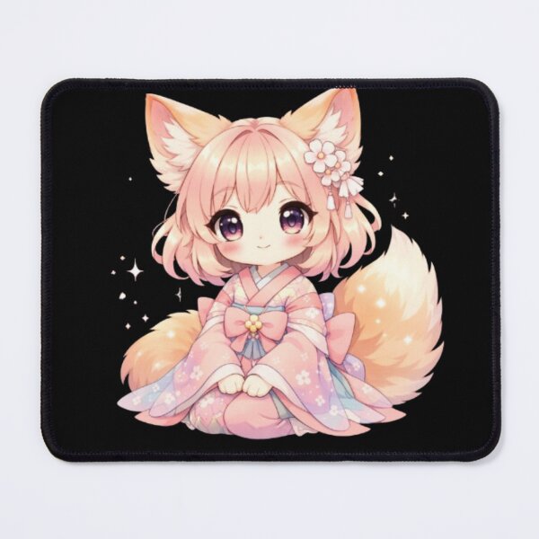 Item preview, Cute Kawaii Anime Fox Girl – Pastel Kimono Aesthetic designed and sold by CutePearlStudio.