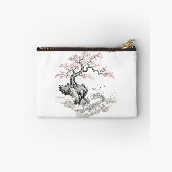 Item preview, Traditional Japanese Dragon and Sakura Tree - Sumi-e Ink Illustration. designed and sold by VibranPalette.