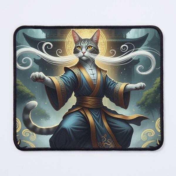 Item preview, tai chi cat Mystical Tai Chi master cat designed and sold by Uglyandcute.