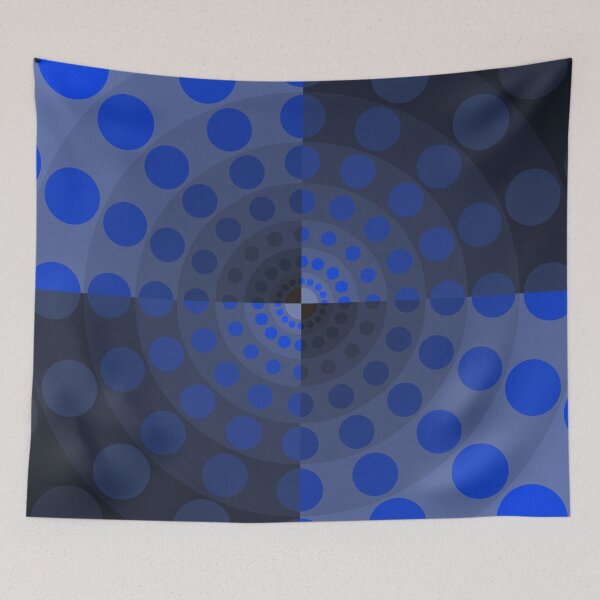 Item preview, Asymmetric Layout in Circles in Blue, Abstract Art designed and sold by DDJust4U.