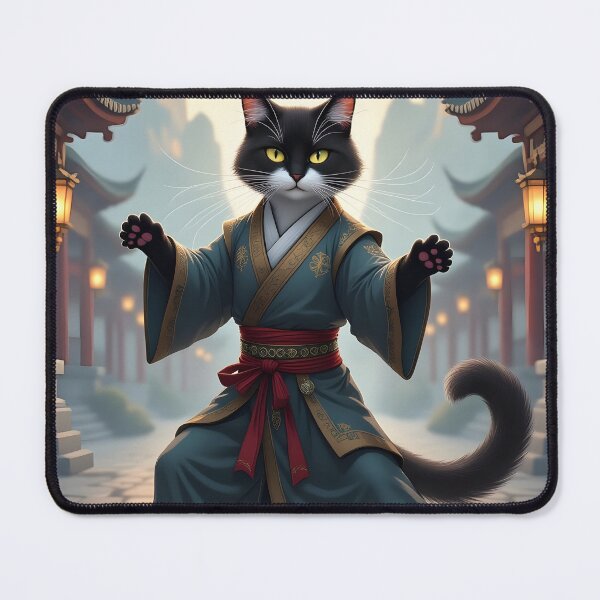 Item preview, tai chi cat Mystical Tai Chi master cat designed and sold by Uglyandcute.