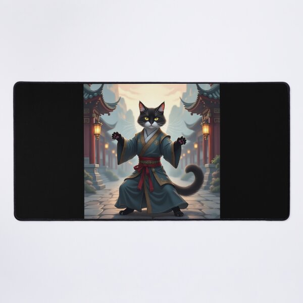 Item preview, tai chi cat Mystical Tai Chi master cat designed and sold by Uglyandcute.