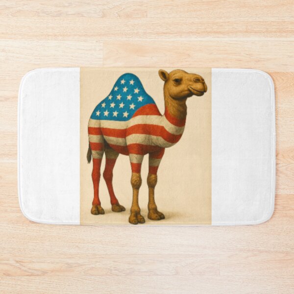 Item preview, 3D American Flag Camel – Patriotic Desert Animal Artwork designed and sold by NomadUSArt.