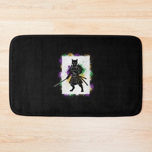 Item preview, Carnival Shadow Ronin Cat – Japanese Mardi Gras Ink Art designed and sold by yaginoie.