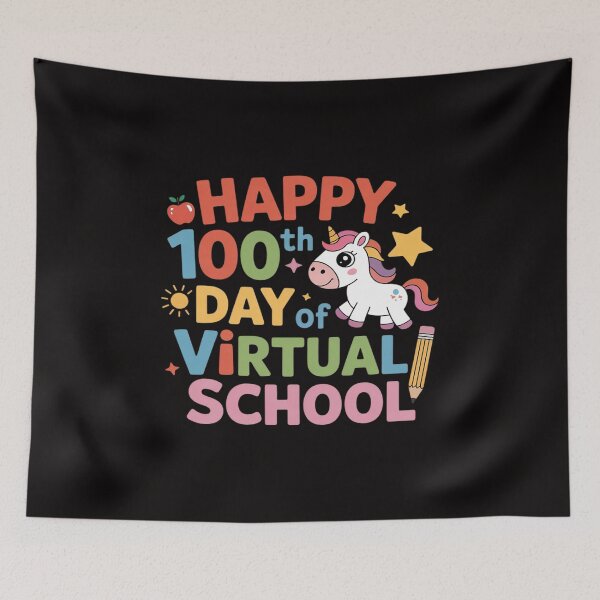 Item preview, Happy 100th Day Of Virtual School Unicorn For Girls And Kids designed and sold by HesterFoley.