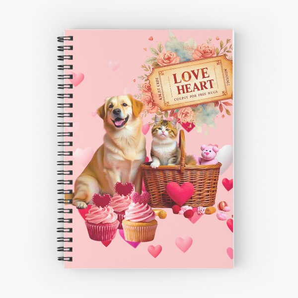 Item preview, Cute Golden Retriever Dog & Cat Valentine Cupcakes | Love Heart Ticket designed and sold by E-SarnEdge.