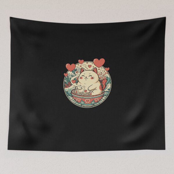 Item preview, Catzilla Love – Japanese Valentine Kaiju Cat designed and sold by yaginoie.