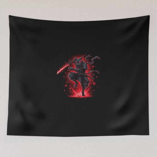 Item preview, Crimson Love Ninja Cat Japan designed and sold by yaginoie.