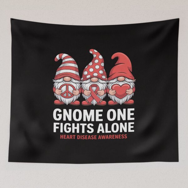 Item preview, Heart Disease Awareness Gnome One Fights Alone Wear designed and sold by HesterFoley.