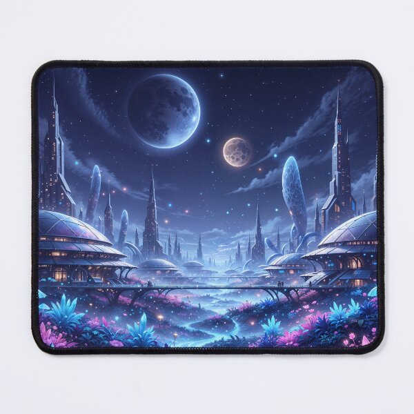 Item preview, Bioluminescent Alien Metropolis: Neon Galactic Garden designed and sold by KYOFRAME.