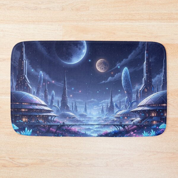 Item preview, Bioluminescent Alien Metropolis: Neon Galactic Garden designed and sold by KYOFRAME.