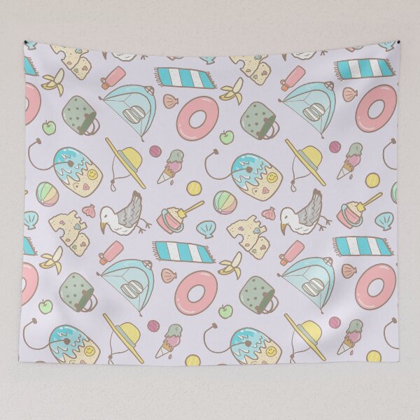 Item preview, Cute summer beach (purple) designed and sold by HarunaMcDesigns.