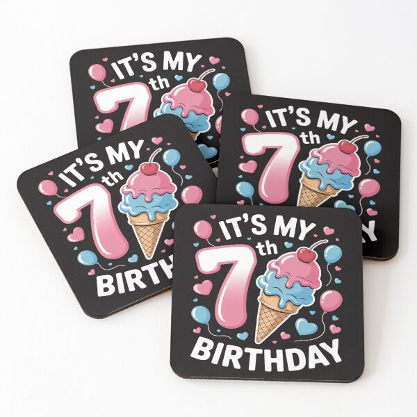 Item preview, 7th Birthday Girl 7 Years, Ice Cream, Number 7 designed and sold by HesterFoley.
