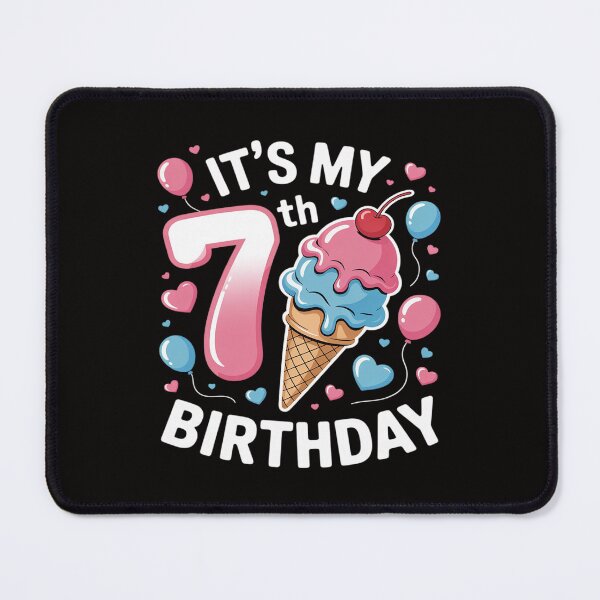 Item preview, 7th Birthday Girl 7 Years, Ice Cream, Number 7 designed and sold by HesterFoley.