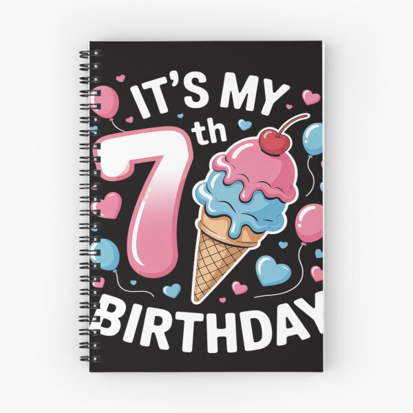 Item preview, 7th Birthday Girl 7 Years, Ice Cream, Number 7 designed and sold by HesterFoley.
