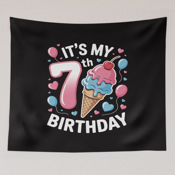 Item preview, 7th Birthday Girl 7 Years, Ice Cream, Number 7 designed and sold by HesterFoley.