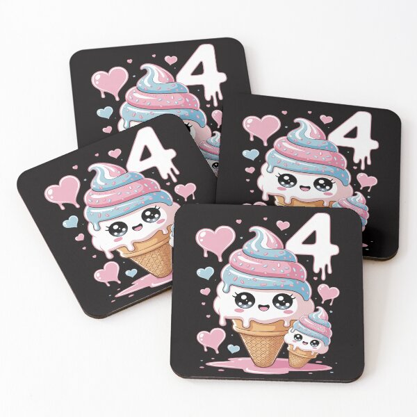 Item preview, 4th Birthday Girl 4 Years, Ice Cream, Number 4 designed and sold by HesterFoley.