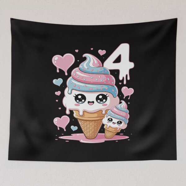 Item preview, 4th Birthday Girl 4 Years, Ice Cream, Number 4 designed and sold by HesterFoley.