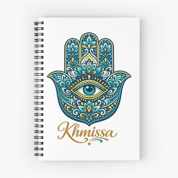 Item preview, Hamsa Hand T-Shirt | Evil Eye Protection | Blue Floral Mandala| Khmissa Script designed and sold by YASboutik.