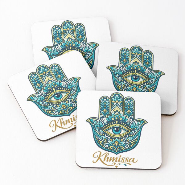 Item preview, Hamsa Hand T-Shirt | Evil Eye Protection | Blue Floral Mandala| Khmissa Script designed and sold by YASboutik.