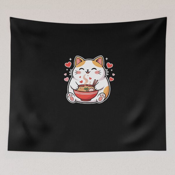 Item preview, Happy Ramen Love Cat – Japanese Valentine Kawaii designed and sold by SWEET-TINAPAY.