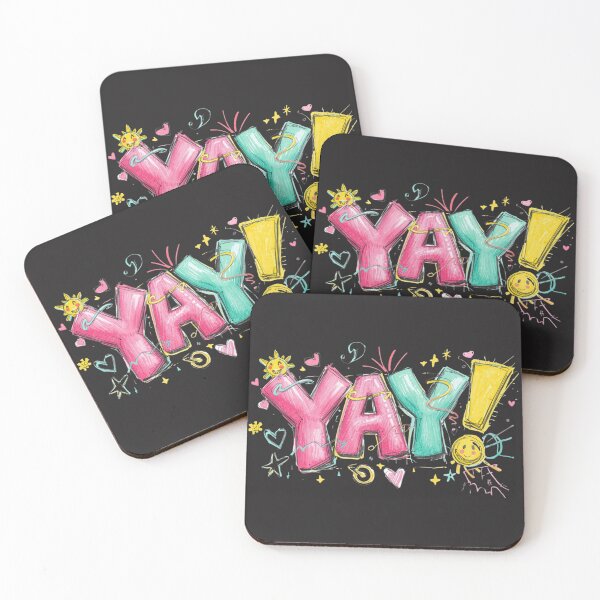 Item preview, YAY! Colorful positive phrase in a cheerful and creative lettering style designed and sold by All Creative Designer.