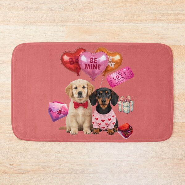 Item preview, Cute Golden Retriever & Dachshund Puppy Valentine's Day | Be Mine Balloons & Chocolates designed and sold by E-SarnEdge.