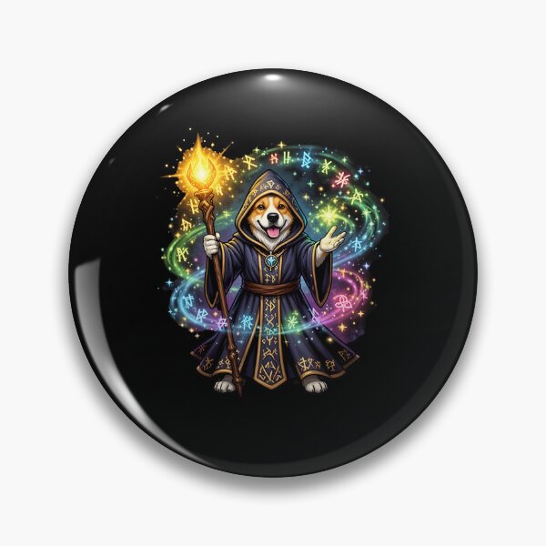 Item preview, rpg dog A magical dog wizard casting spells designed and sold by Uglyandcute.