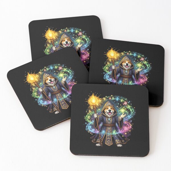 Item preview, rpg dog A magical dog wizard casting spells designed and sold by Uglyandcute.