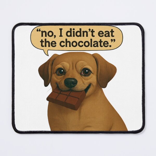 Item preview, dog Denies Eating Chocolate with Clear Evidence designed and sold by PluffyPanda.
