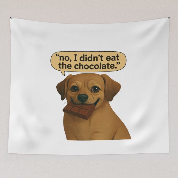Item preview, dog Denies Eating Chocolate with Clear Evidence designed and sold by PluffyPanda.