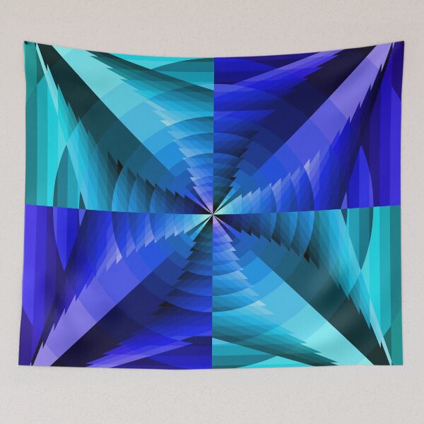 Item preview, Asymmetric Layout in Blue, Geometric Abstraction designed and sold by DDJust4U.