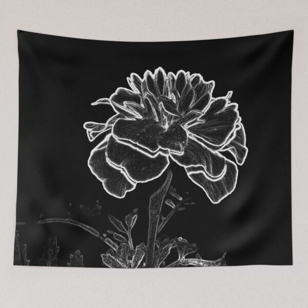 Item preview, Flower at Night in Black and White designed and sold by Poetic Patterns Studio.