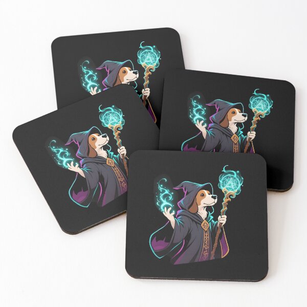 Item preview, rpg dog A magical dog wizard casting spells designed and sold by Uglyandcute.