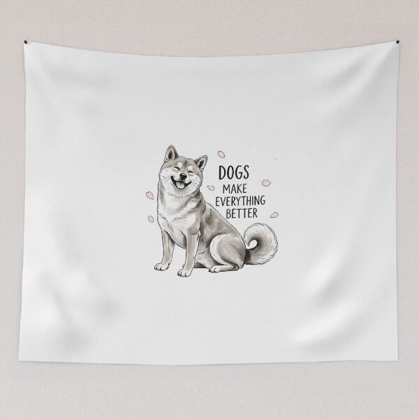 Item preview, Dogs Make Everything Better Sticker Sumi-e Ukiyo-e Watersplash ink Art designed and sold by blacksealstudio.