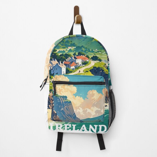 Item preview, Ireland Coastal Village Vintage Travel Poster Art designed and sold by Innova_Creations.