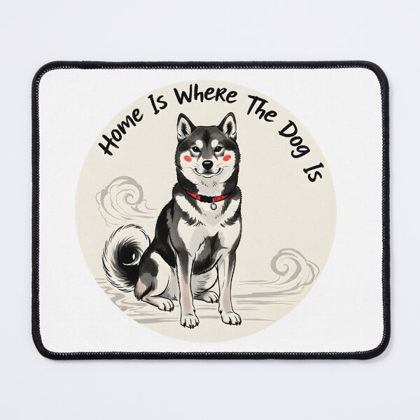 Item preview, Home Is Where The Dog Is Sticker Sumi-e Ukiyo-e Watersplash ink Art designed and sold by blacksealstudio.
