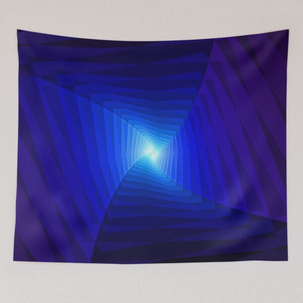 Item preview, Infinite Path, Geometric Abstraction, Blue, Op Art, Abstract Art designed and sold by DDJust4U.