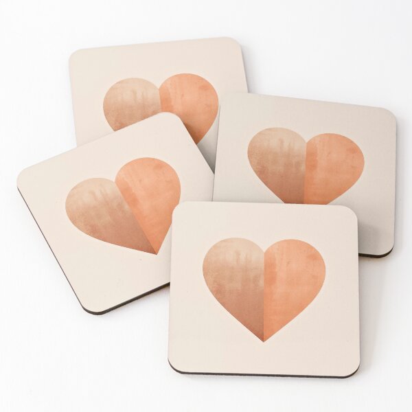 Item preview, Copper Pulse: Minimalist Mid-Century Textured Heart Abstract designed and sold by Cozyartsss.