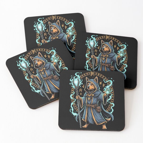 Item preview, rpg dog A magical dog wizard casting spells designed and sold by Uglyandcute.