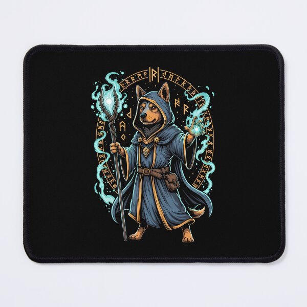 Item preview, rpg dog A magical dog wizard casting spells designed and sold by Uglyandcute.