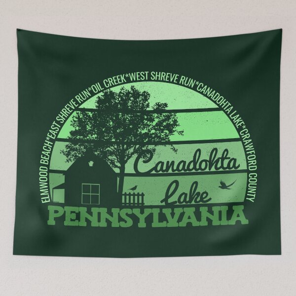 Item preview, Canadohta Lake Pennsylvania Sunset Retro Vintage Local Pride Logo designed and sold by CRHPOD20.