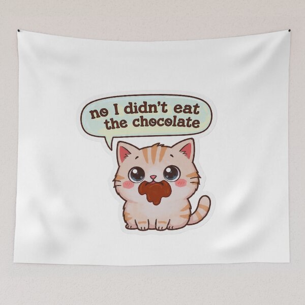 Item preview, Cute Cat Denies Eating Chocolate with Evidence designed and sold by PluffyPanda.