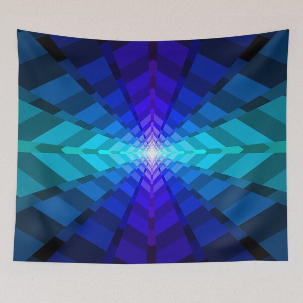 Item preview, Geometric Layout In Blues and Turquoise, Geometric Abstraction, Abstract Art designed and sold by DDJust4U.