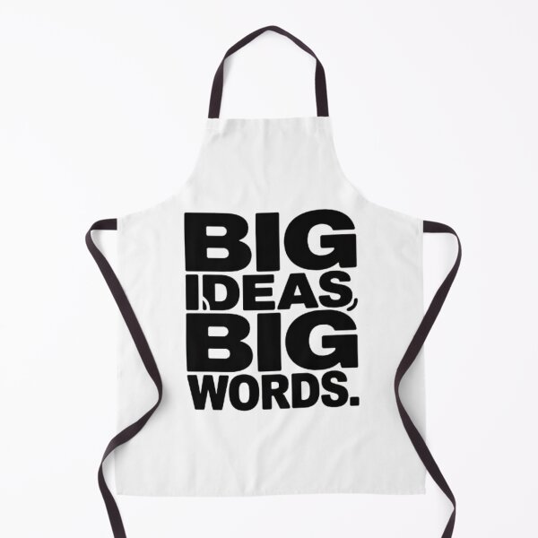 Artikelvorschau, T-Shirt mit Aufdruck „Große Ideen, große Worte“ in Weiß entworfen und verkauft von CleanInkStudio.