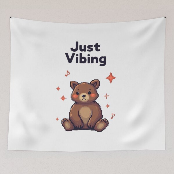 Item preview, Just Vibing Pixel Bear designed and sold by TinyJoy Studio.