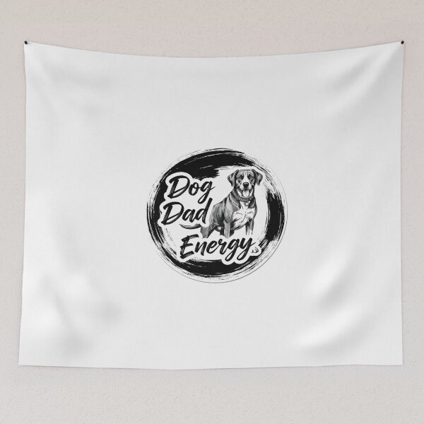 Item preview, Dog Dad Energy Sticker Sumi-e Ukiyo-e Watersplash ink Art designed and sold by blacksealstudio.