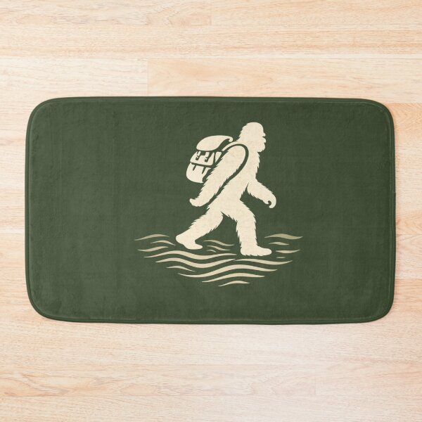 Item preview, Bigfoot River Crossing Silhouette – Minimalist Outdoor Sasquatch Art designed and sold by Squatch-Camp.