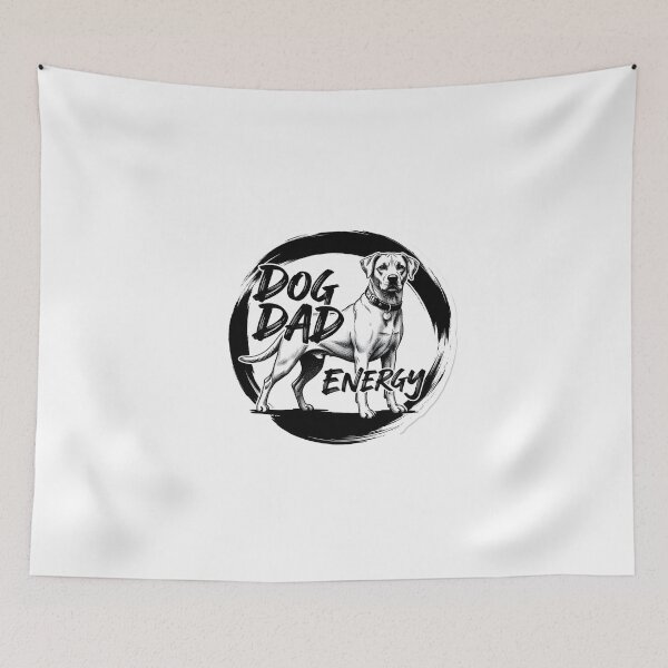 Item preview, Dog Dad Energy Sticker Sumi-e Ukiyo-e Watersplash ink Art designed and sold by blacksealstudio.